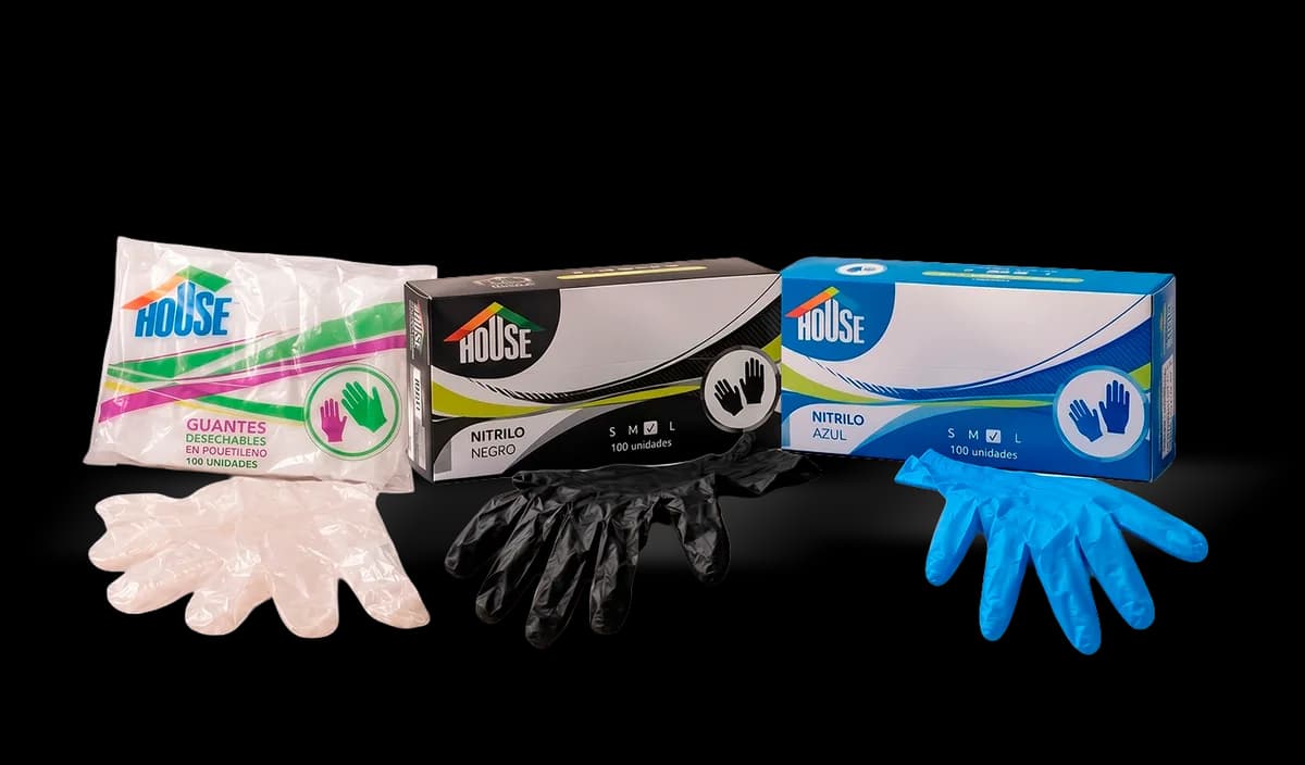 Cajas de guantes House de vinilo y nitrilo